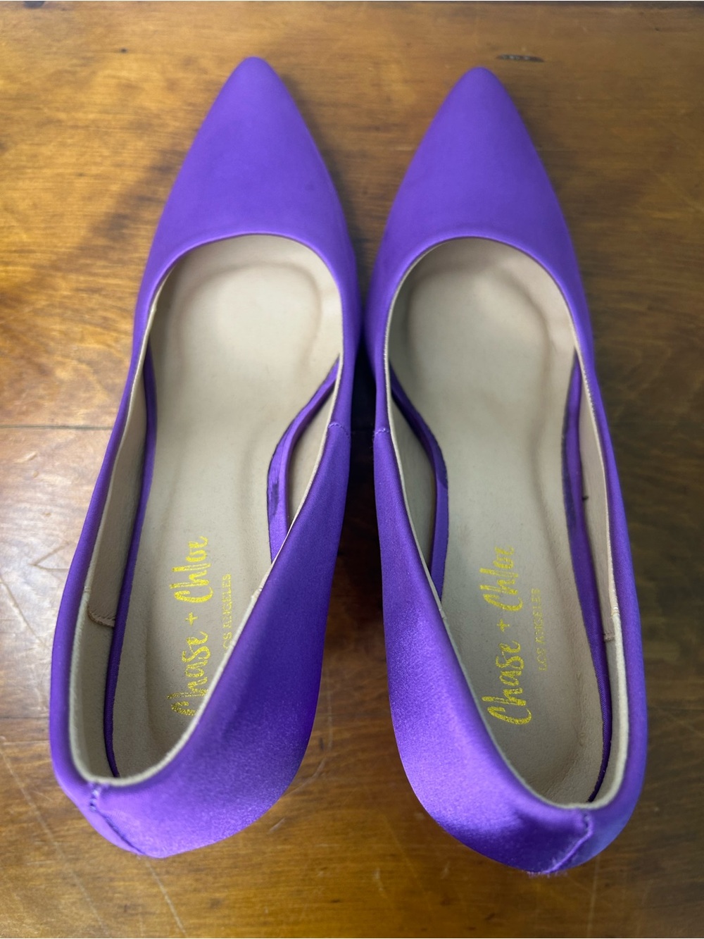 Chase + Chloe Purple Satin Pointed-Toe High Heels size 11 - Picture 3 of 4